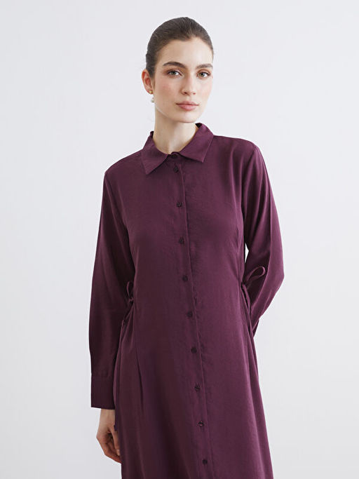 Beli Ba?lamal? Modal Kar???ml? G?mlek Elbise