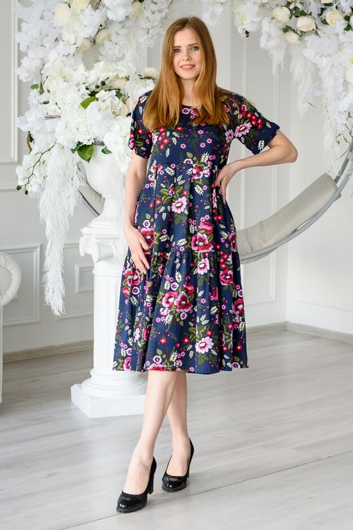 Платье женское из кулирки Зарема малиновый - Амадэль фото 8