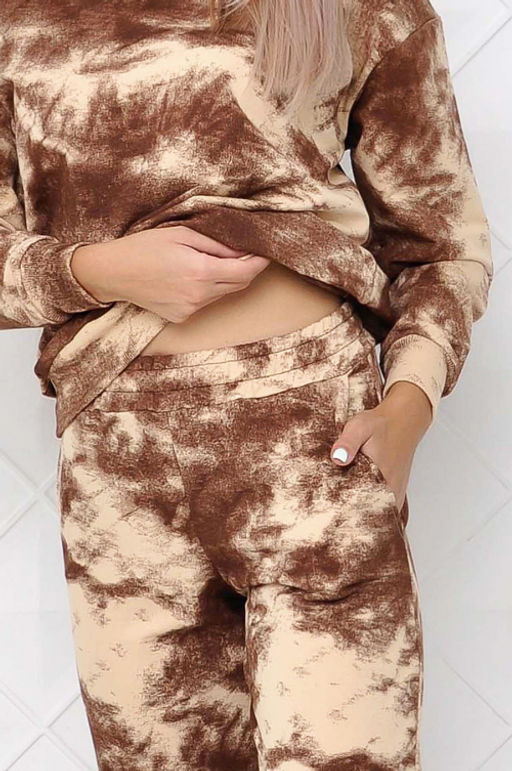 Арт. 2331 Костюм с брюками женский 44-52 (5 шт) Цвет:бежево- коричневый - Калинка фото 8