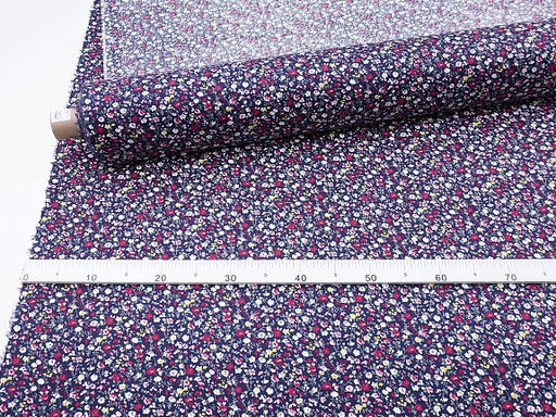 Импорт. хлопок Цветочный вьюнок на чернильном, ш.1.5м, хлопок-100%, 100гр/кв.м - Купава фото 7