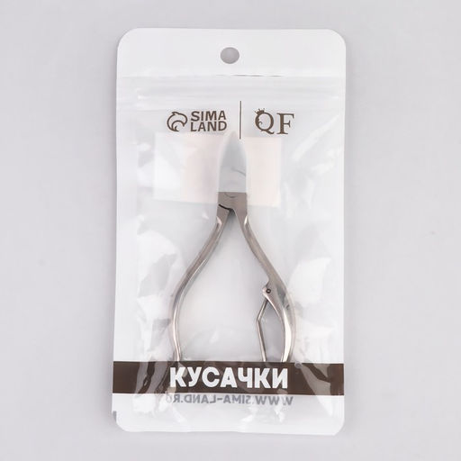 Кусачки педикюрные, с колпачком, изогнутая ручка, изогнутое лезвие, 11 см, длина лезвия - 15 мм, цвет серебристый - Queen fair фото 2