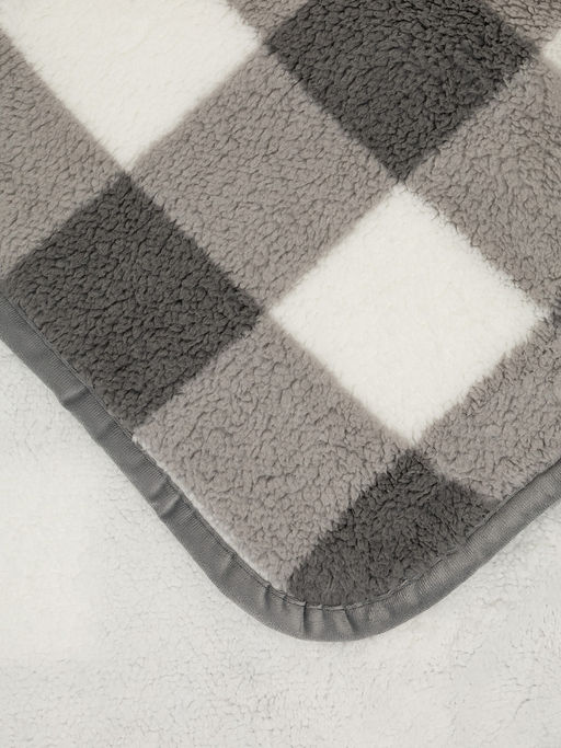 Плед с шерпой 200x220 серый - Denastia фото 3