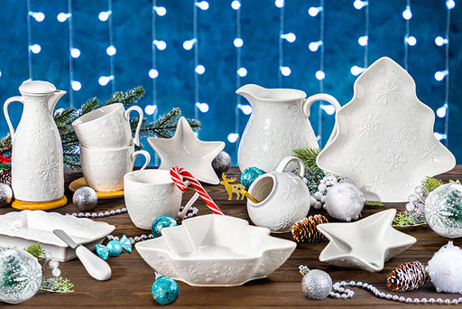 Сахарница 270 мл 9*9*10 см Снежинки + ложка - Elan gallery фото 18