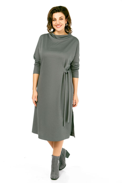 Платье Olga Style С976 серо-зеленый