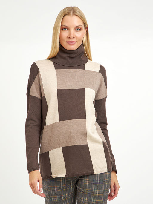 водолазка женская из шерсти в крупную клетку - Glenfield фото 5