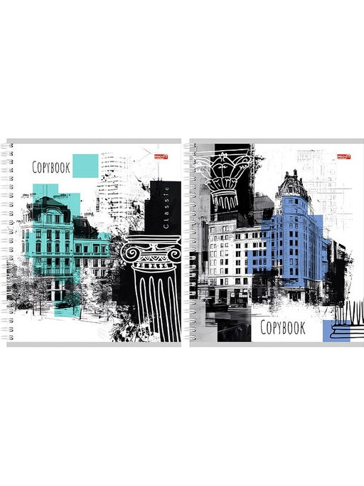 Цена за 2 шт. Тетрадь 48л. на спирали Profit "Городская графика" клетка (Т48-4848)