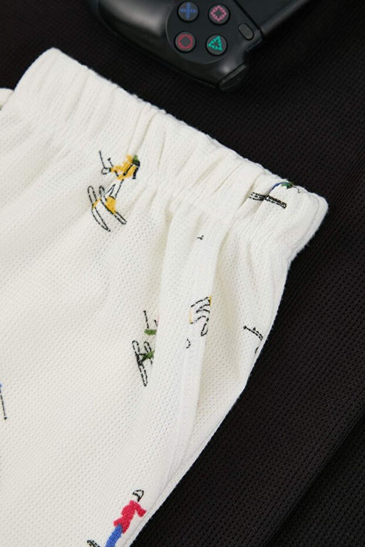 Siyah Regular Yumu_ak Waffle _rme Pijama Tak_m_ TMNAW26PT00069 - Trendyolmilla фото 2