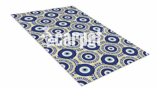 Коврик вырезной icarpet PRINT антискользящий (145) От сглаза 50х80 ультрамариновый с белым