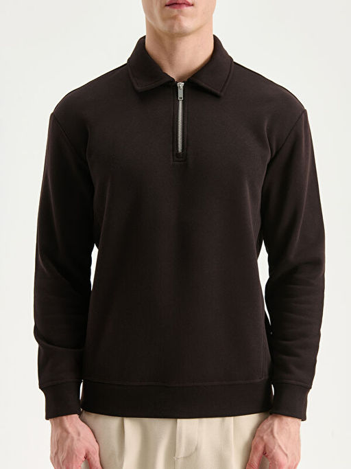 Polo Yaka Erkek Sweatshirt