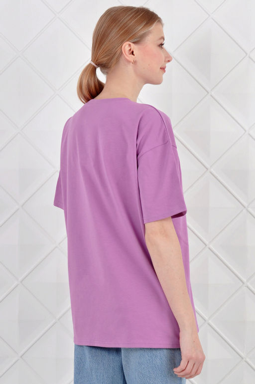 Арт. 3736 Футболка женская 42-52 (6 шт) Цвет:помада - Калинка фото 6