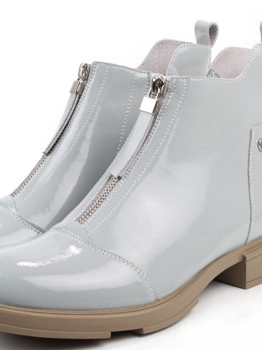 01-M43-9 GRAY/LT. BLUE Ботинки демисезонные женские (натуральная кожа)