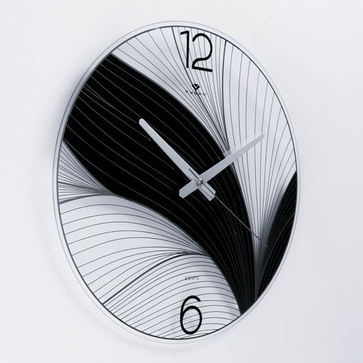 Часы настенные интерьерные «Черный лотос», бесшумные, плавный ход, d=39 см, от батарейки 1×АА