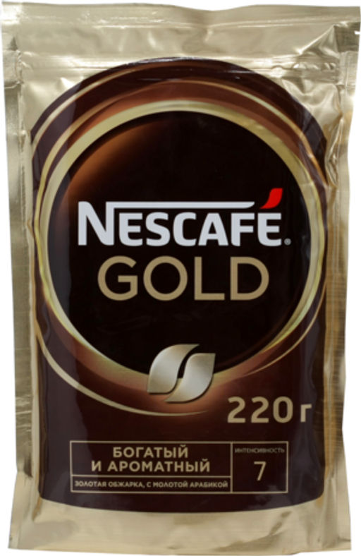 Nescafe. Gold 220 гр. мягкая упаковка РОССИЯ
