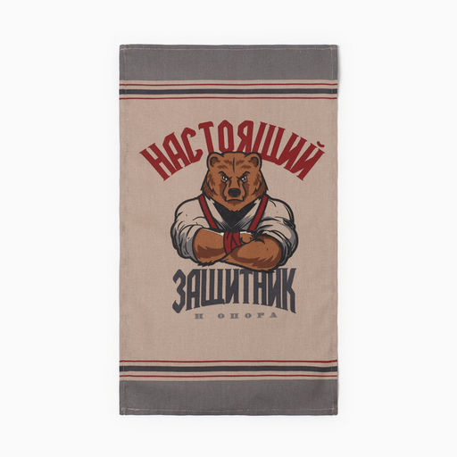 Набор полотенец кухонных Доляна. Настоящий защитник, 35?60 см - 2 шт., рогожка, хлопок 100%, 160 г/м?