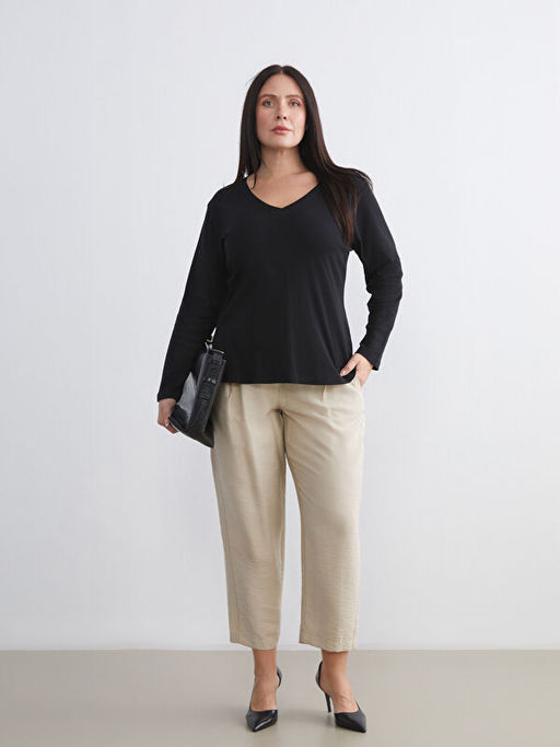 Beli Lastikli Kad?n Pileli Pantolon