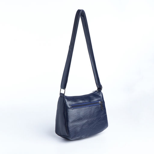 Сумка женская кросс-боди на молнии, 20×8.5×15 см, синяя