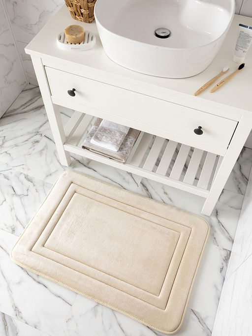 Коврик для ванной 55x80 молочный полиэстер 100%