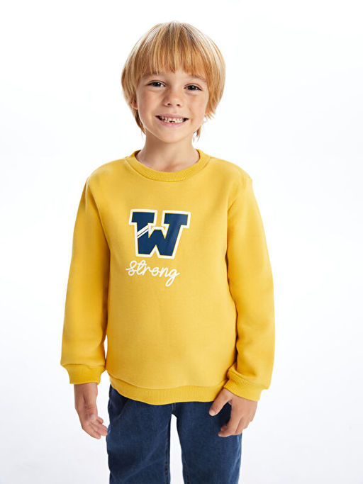 Bisiklet Yaka Uzun Kollu Bask?l? Erkek Bebek Sweatshirt - Waikiki фото 5