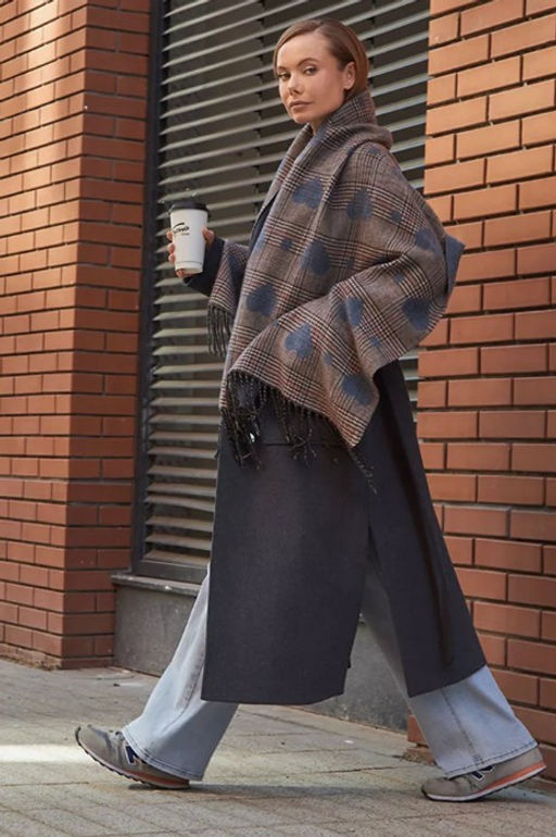 в составе ШЕРСТЬ и КАШЕМИР Большой, мягкий, теплый однотонный двусторонний палантин. - Tantino фото 14