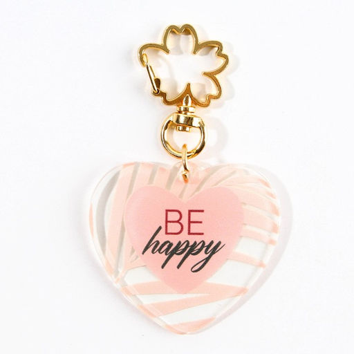 Брелок для ключей акриловый Be happy, 5?4.6 см