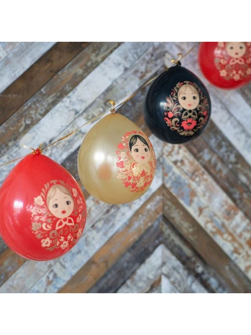 Воздушные шары латексные 12" «Русский стиль. Матрешки», набор 15 шт.