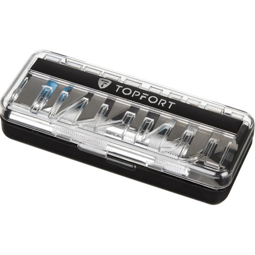Набор ножей макетн. TOPFORT Набор 16поз:нож 3шт,10 лезв.разн.тип,пласт.бокс