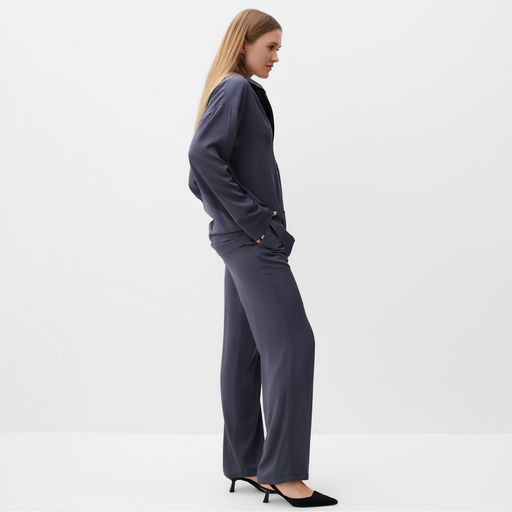 Костюм женский (рубашка, брюки) MINAKU: Casual Collection, размер 52, цвет графит