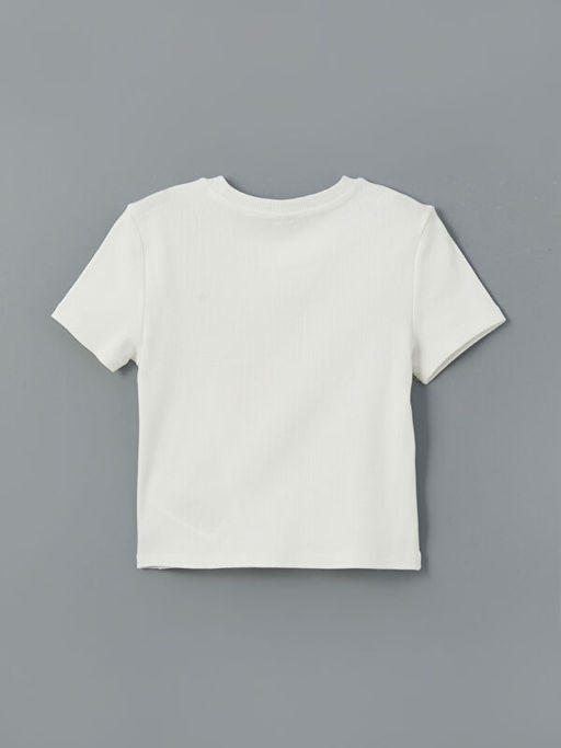 Bisiklet Yaka K?z ?ocuk Crop Ti??rt