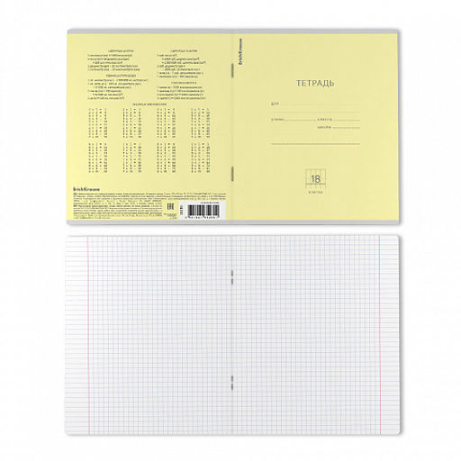 Цена за 200 шт. Тетрадь школьная ученическая ErichKrause Классика зеленая, 18 листов, клетка (в плёнке по 10 шт.)  фото 44