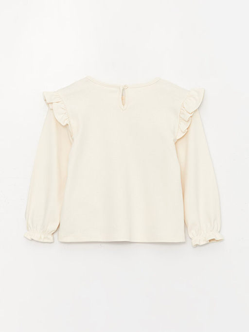 Bisiklet Yaka Bambi Bask?l? K?z Bebek Ti??rt ve Tayt 2li Tak?m - Waikiki фото 3