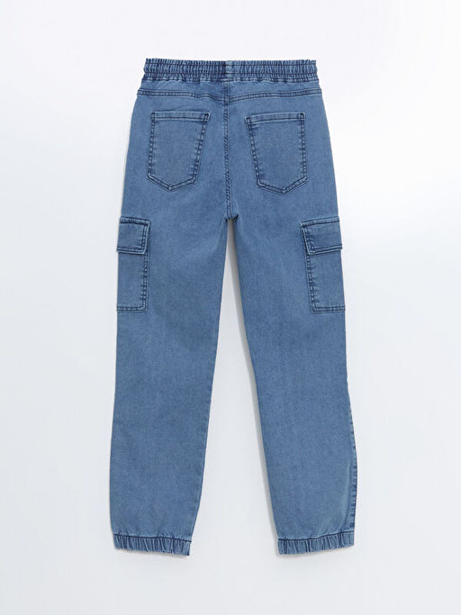 Beli Lastikli Erkek ?ocuk Kargo Jean Pantolon