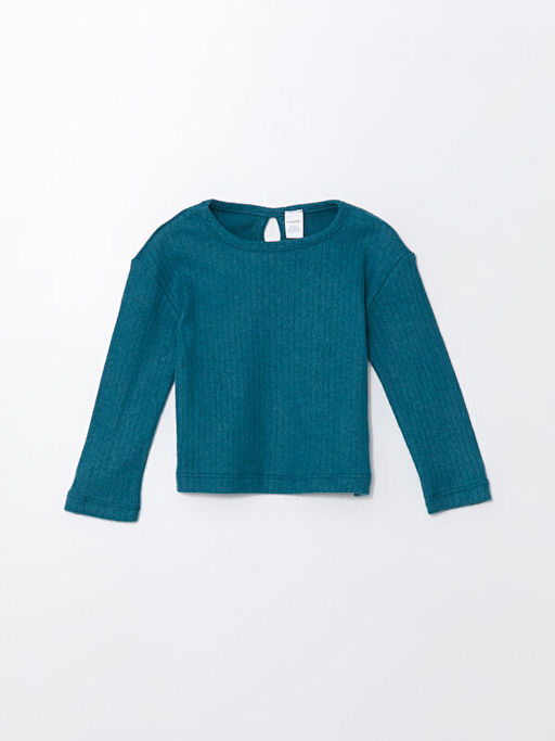 Bisiklet Yaka Basic K?z Bebek Ti??rt ve Pantolon 2li Tak?m - Waikiki фото 2