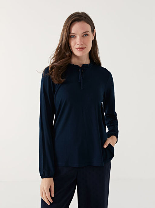 Ba?lamal? Yaka Kad?n Bluz