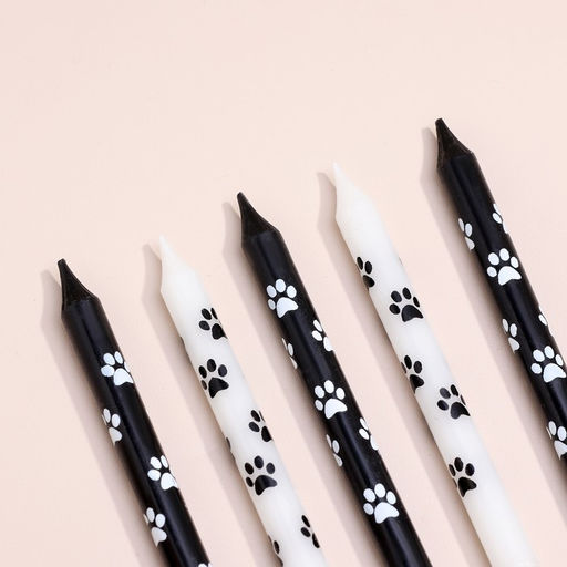 Цена за 4 шт. Свеча для торта «Лапки», 12 шт., 8 см, черные и белые