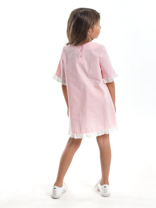 Платье для девочки хлопок UD 4833 крем розовый - Mini maxi фото 6
