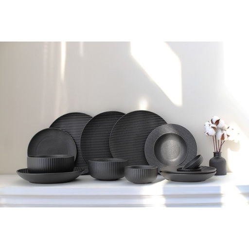 Тарелка Magistro Line, d=20.5 см, фарфор, чёрная