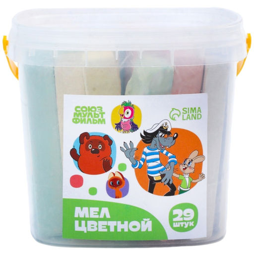 Мелки цветные, 10 цветов, 29 штук Союзмультфильм