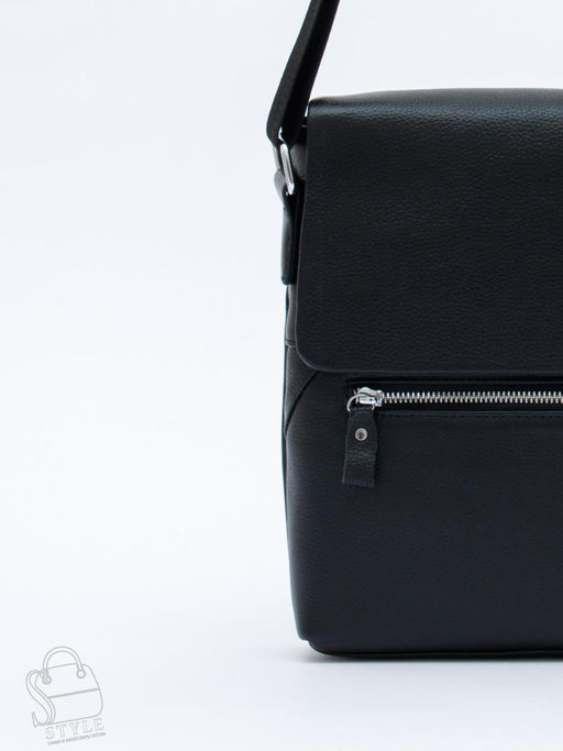 Сумка мужская кожаная 013H black Heanbag в Новосибирске