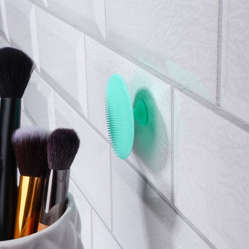 Щётка для умывания «Круг», силиконовая, на присоске, d=5.5 см, бирюзовая