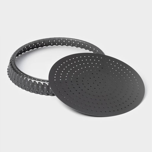 Форма для выпечки Доляна Galaxy перфорированная, 24×2.4 см, съёмное дно, антипригарное покрытие, чёрная