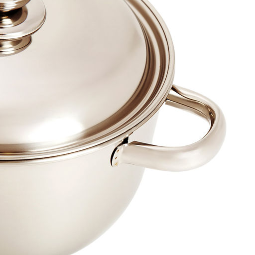 Кастрюля ПРИМА БЛЕСК 4,0л мет. крышка арт. 1С762, 1С80, 3с80 сТРС-3 объ..руч (200мм) Аша