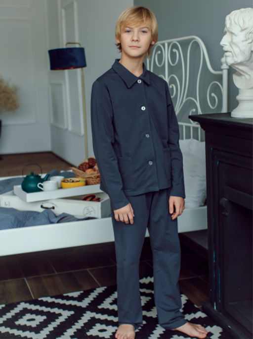 Пижама для мальчика подростка, синий - Lesi kids фото 16