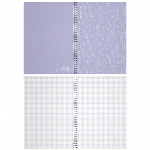 Цена за 2 шт. Тетрадь общая с пластиковой обложкой на спирали ErichKrause Lavender, А4, 80 листов, клетка  фото 2