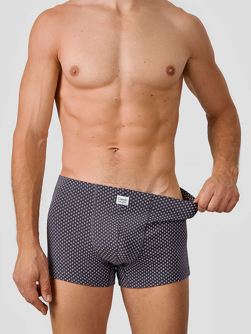 Цена за 2 штуки! Трусы боксеры мужские серые с узором - Mark formelle фото 3