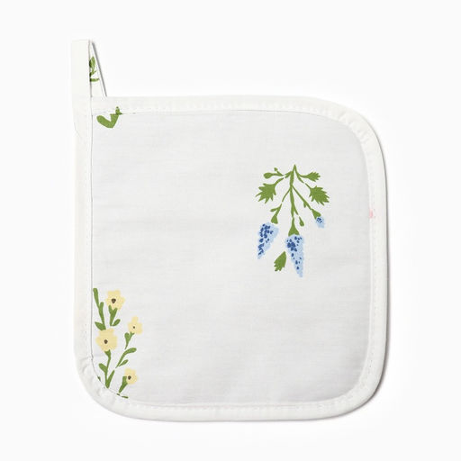 Прихватка «Этель. Цветочек», 19×19 см, саржа 190 г/м², 100% хлопок, белая