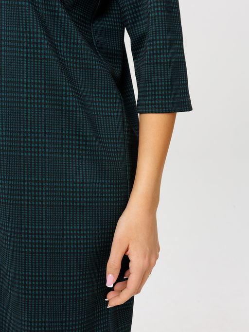 Платье женское П-176 (жаккард принт) Тёмно-серая ёлочка