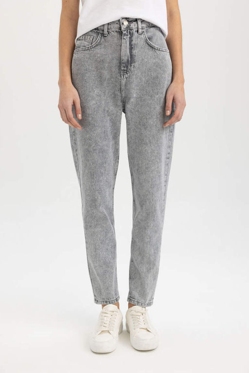 Джинсовые брюки длиной до щиколотки с высокой талией Lina Mom, потертые брюки