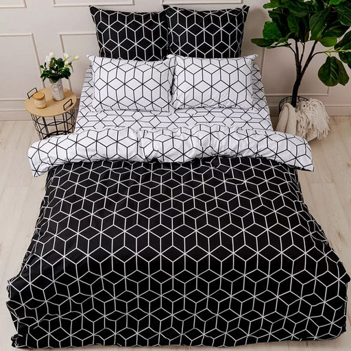 Постельное белье, комплект 2-х спальный Алмаз, 4 предмета: пододеяльник на пуговицах 175х215см, простыня на резинке 140х200х26см, 2 наволочки 70х70см с клапаном-запахом, поплин Премиум Пакистан 125г/м2, хлопок 100%, упаковка подарочная коробка - Домашняя Мода фото 2