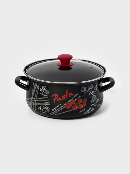 Кастрюля эмалированная «Болоньезе», 4 л, d=26.2 см, чёрная