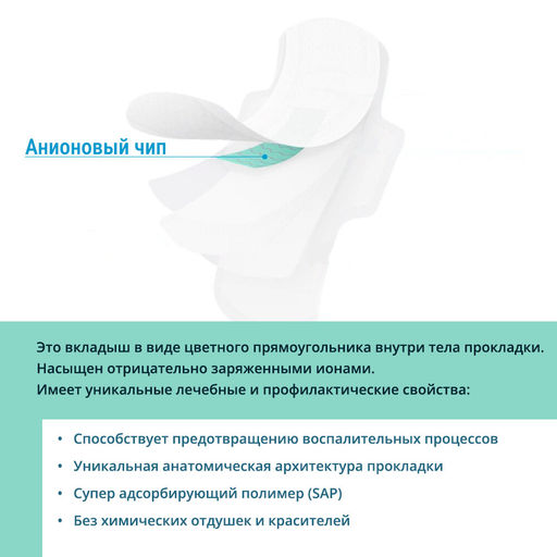Ежедневные гигиенические прокладки с анионовым чипом. Фриэф, 180 мм, 20 шт - Зеленая коробка фото 5